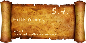 Sulik Albert névjegykártya